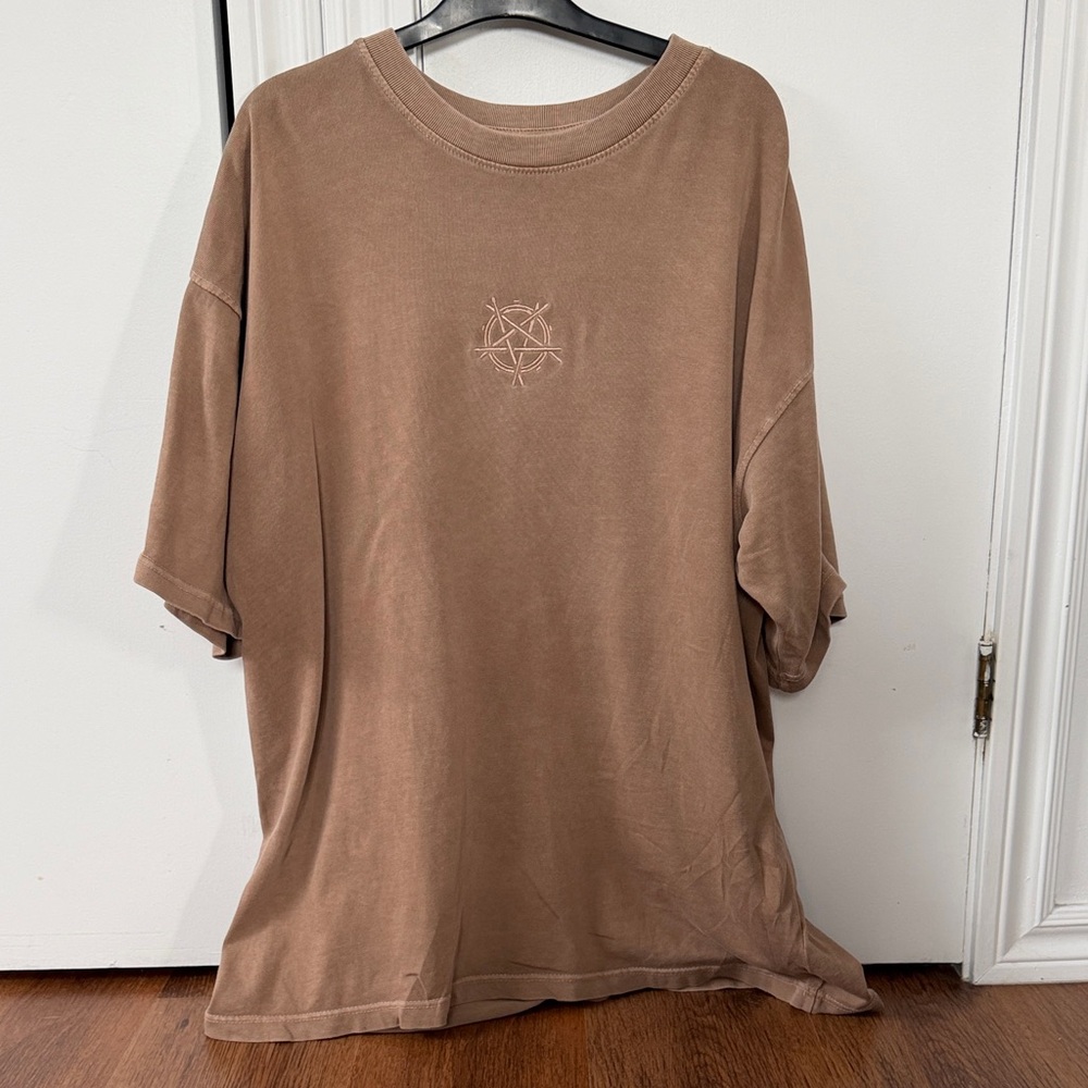 The Downbeat slam Men's Brown Crewneck oversize T-Shirt xl